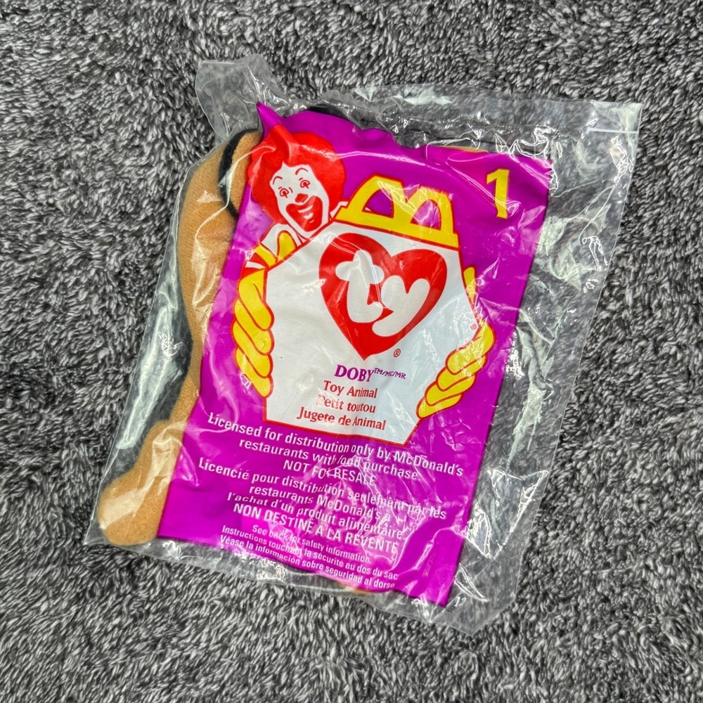 Ty Teenie Beanie Babies Doby Doberman Pinscher 1998 McDonalds Toy 1 Sealed